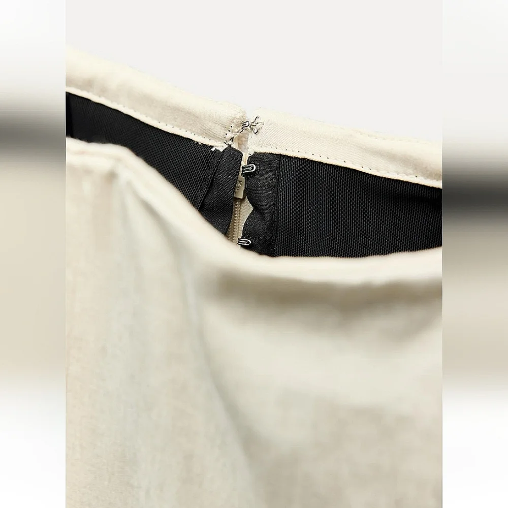 ZARA ZW COLLECTION ECRU STRAPLESS JUMPSUIT 🤩🤩🤩 - Picture 6 of 8